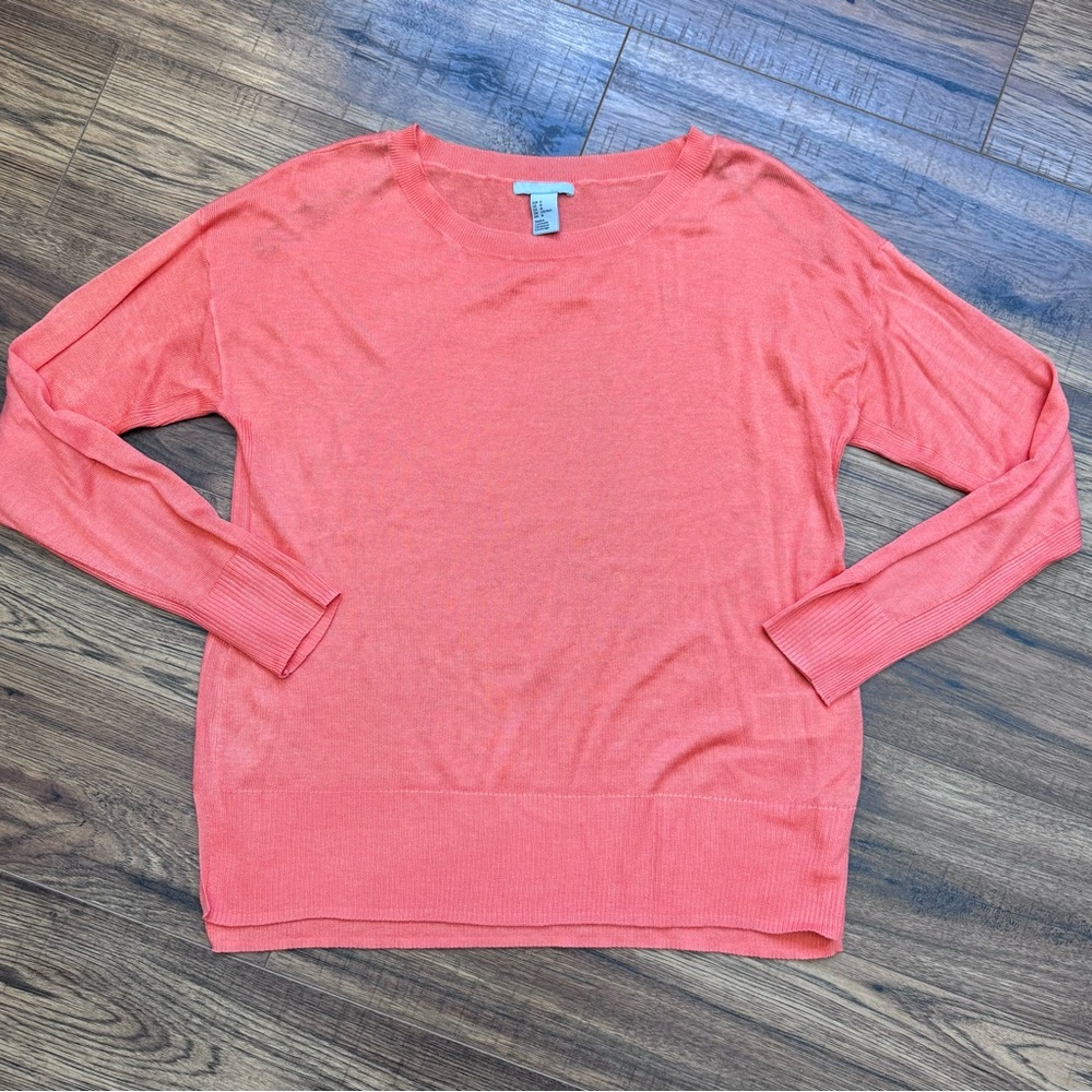 H&M Women's Coral Crew Neck Sweater
